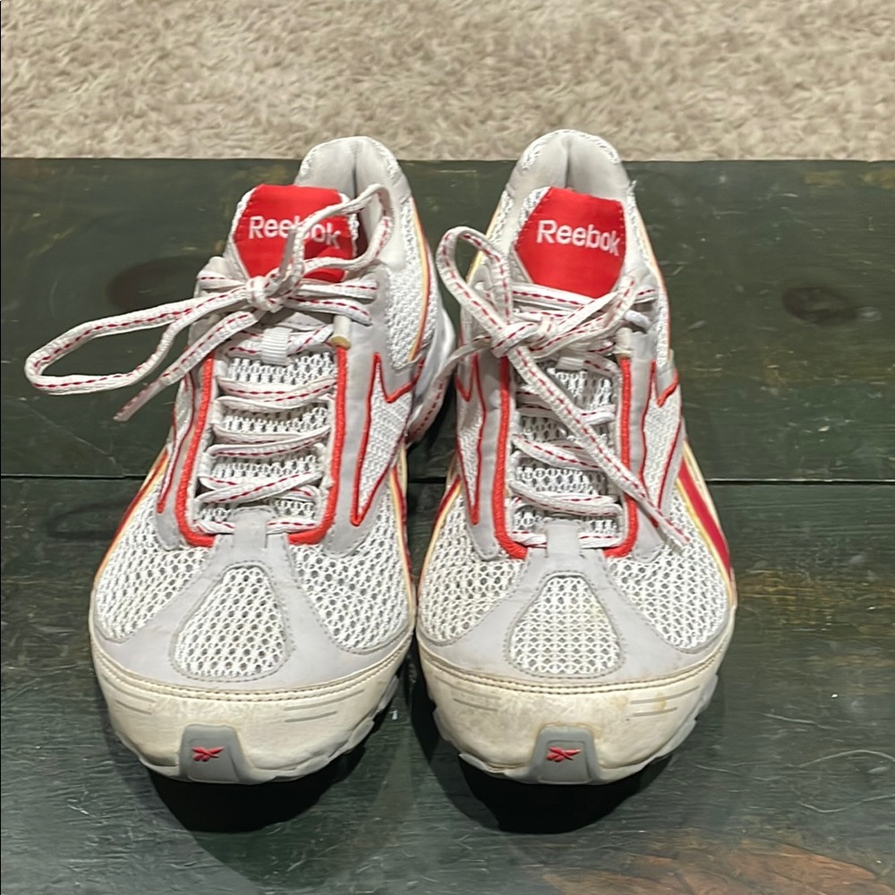 Reebok Mesh Sneakers in White and Red